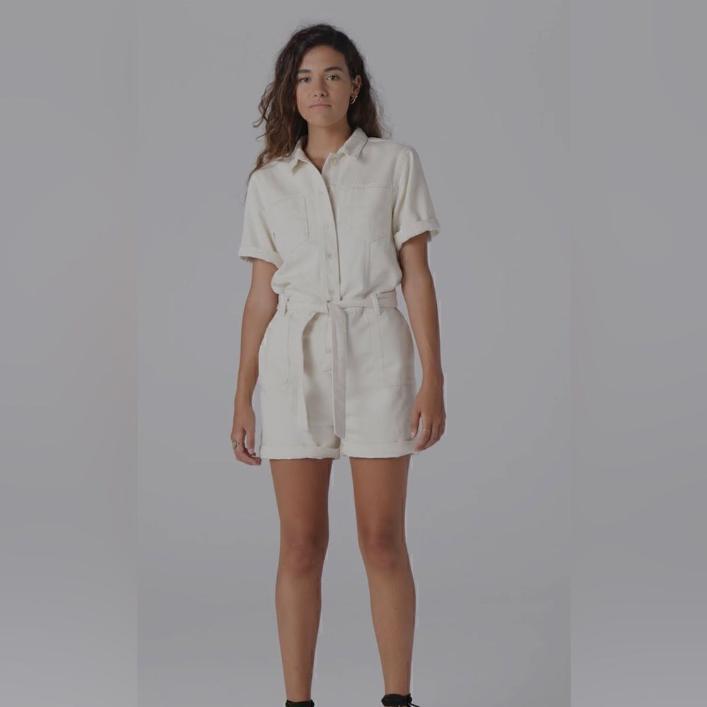 Triarchy Safari Jumpsuit in Off White